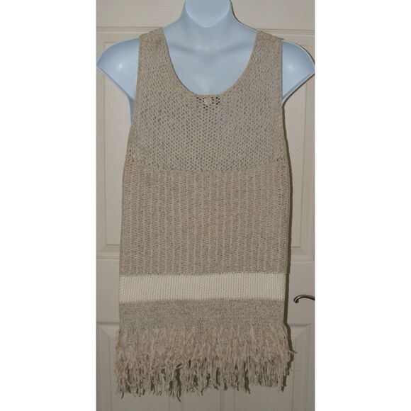 Khaki Plus Sz 22/24 Stretchy Sleeveless l Lightweight Fringe Sweater LANE BRYANT - Picture 3 of 5